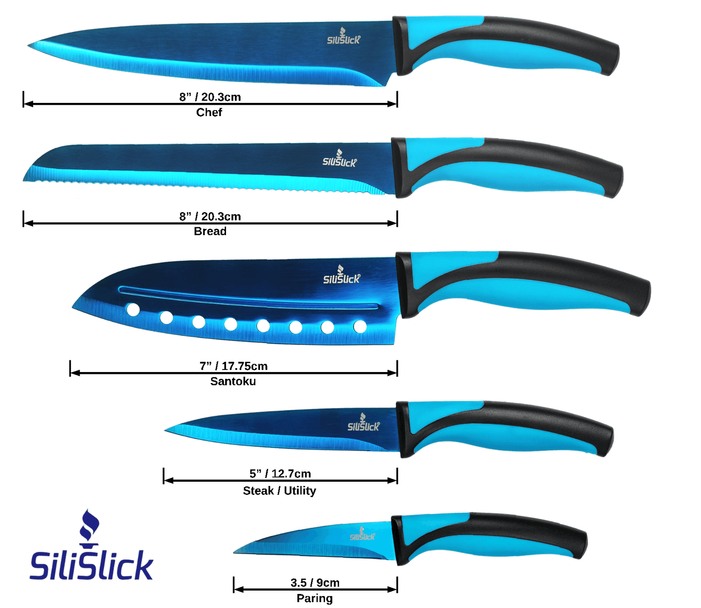 kitchen knife set with magnetic rack and portable sharpener